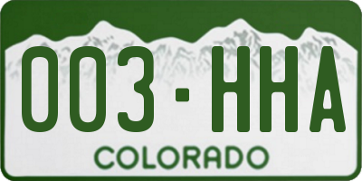 CO license plate 003HHA