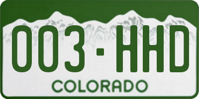 CO license plate 003HHD