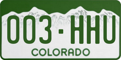 CO license plate 003HHU