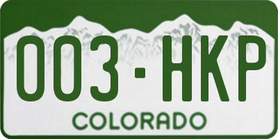 CO license plate 003HKP