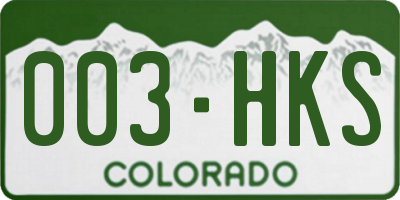 CO license plate 003HKS