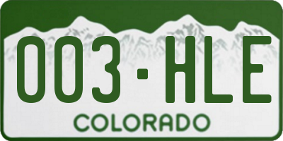 CO license plate 003HLE