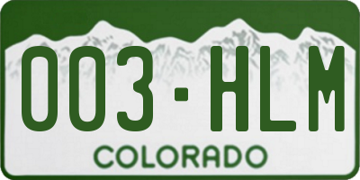 CO license plate 003HLM