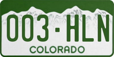 CO license plate 003HLN