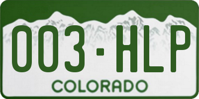 CO license plate 003HLP