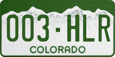 CO license plate 003HLR