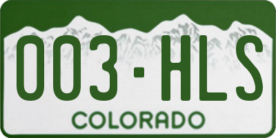 CO license plate 003HLS