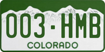 CO license plate 003HMB