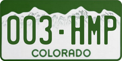 CO license plate 003HMP