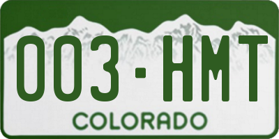 CO license plate 003HMT