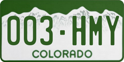 CO license plate 003HMY