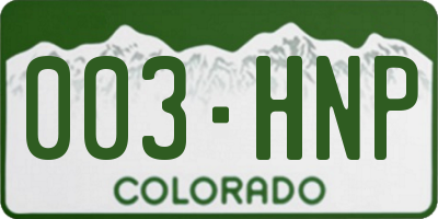 CO license plate 003HNP