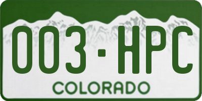 CO license plate 003HPC