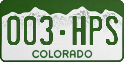 CO license plate 003HPS