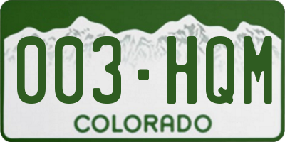 CO license plate 003HQM