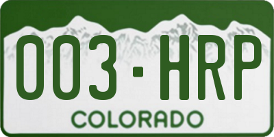 CO license plate 003HRP