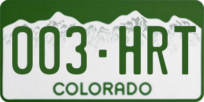 CO license plate 003HRT