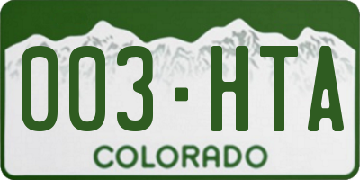 CO license plate 003HTA