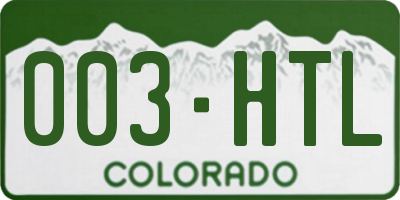 CO license plate 003HTL