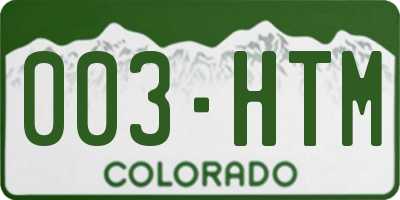 CO license plate 003HTM