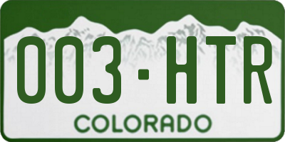 CO license plate 003HTR