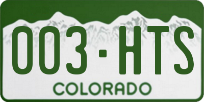 CO license plate 003HTS