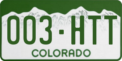 CO license plate 003HTT