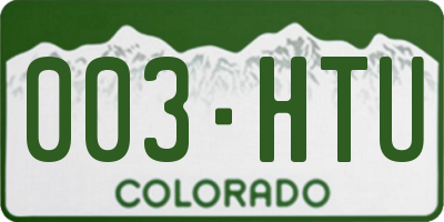 CO license plate 003HTU