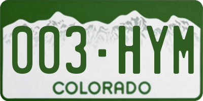 CO license plate 003HYM