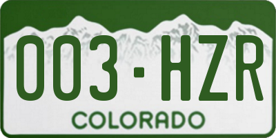 CO license plate 003HZR