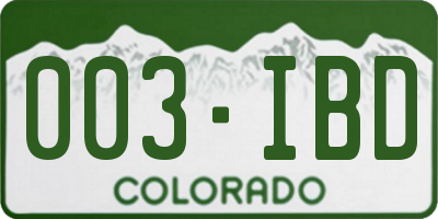 CO license plate 003IBD