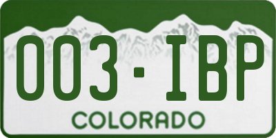 CO license plate 003IBP