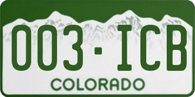 CO license plate 003ICB