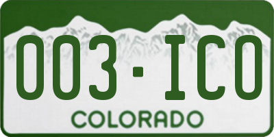 CO license plate 003ICO