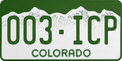 CO license plate 003ICP