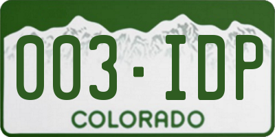 CO license plate 003IDP