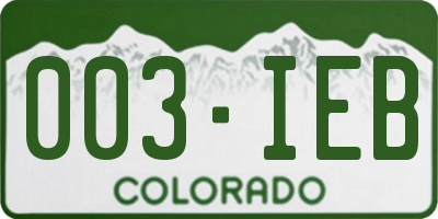 CO license plate 003IEB