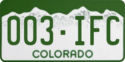 CO license plate 003IFC