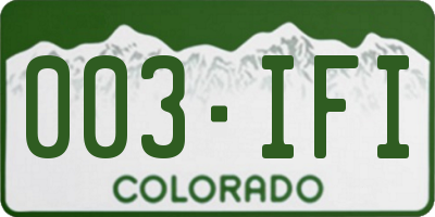 CO license plate 003IFI