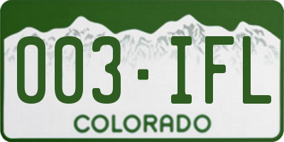 CO license plate 003IFL