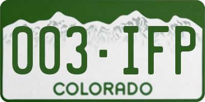 CO license plate 003IFP