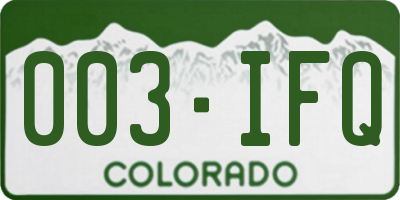 CO license plate 003IFQ