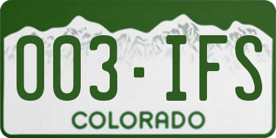 CO license plate 003IFS