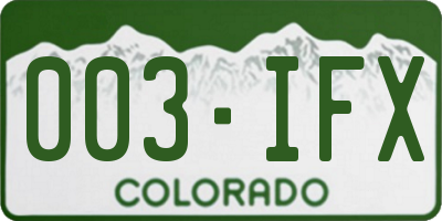 CO license plate 003IFX