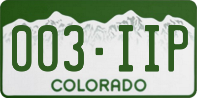 CO license plate 003IIP