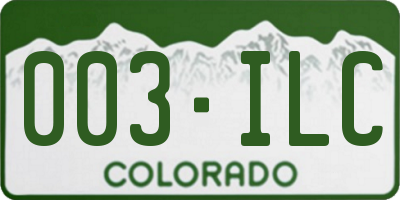 CO license plate 003ILC