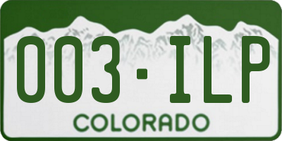 CO license plate 003ILP