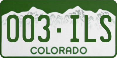 CO license plate 003ILS