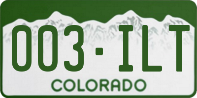 CO license plate 003ILT