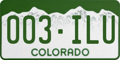 CO license plate 003ILU
